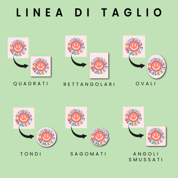 Linee di taglio per adesivi personalizzati