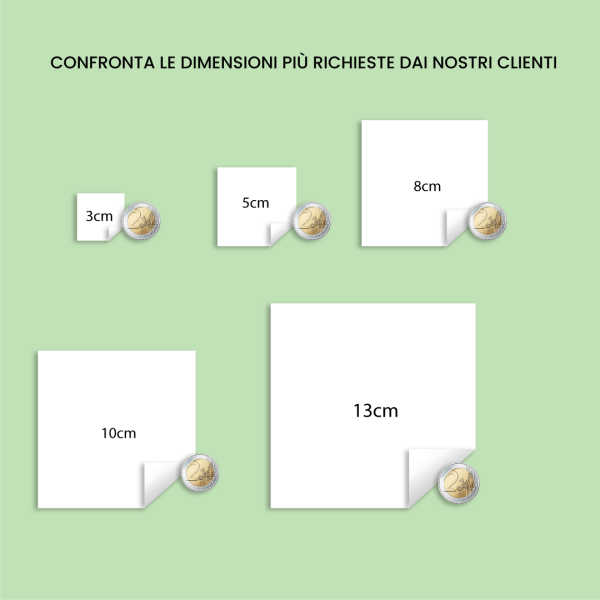 Dimensioni Adesivi Quadrati Personalizzati Stickyattack