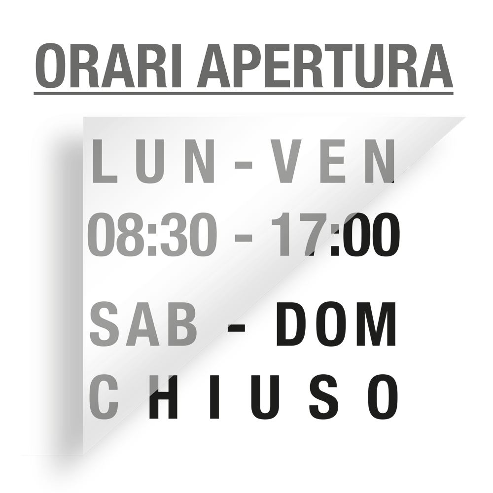 Adesivi orari negozio